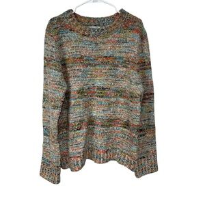 Baciano Multicolor Striped Textured Sweater Large